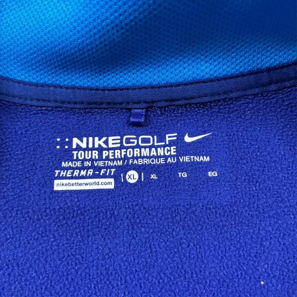 Nike Golf Mens Therma Fit Pullover Jacket XL Blue 1/4 Zip Athletic Performance